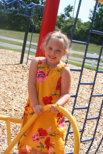 Kloe Maldonado is all smiles to be back at school. (Photo courtesy Thomaston Grammar School)