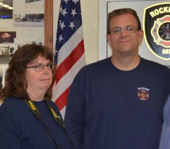 Royan and Neal Bartley, Rockport firefighters. (Photo by Lynda Clancy)