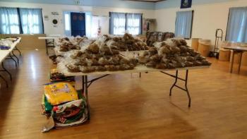 Supplies have been prepared for the pantry’s clients to arrive to pick up their pet supplies. (Photo by Sarah Shepherd)