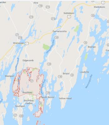 Boothbay Route (Map courtesy Google Maps)