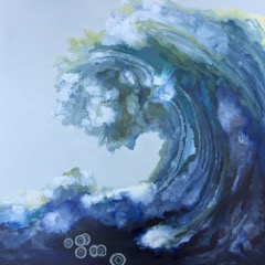 Honorable Mention: Linda Murray of West Gardiner: “Making Waves #6” - acrylic. Courtesy of Boothbay Region Art Foundation Linda Murray