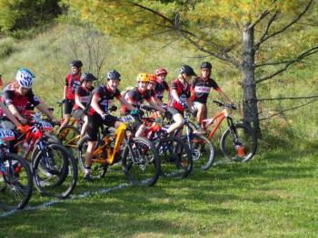 Members of the Camden Hills mountain bike team. (Courtesy Mike Smith)