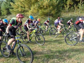 Members of the Camden Hills mountain bike team. (Courtesy Mike Smith)