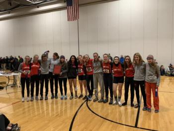 The Camden Hills girls cross country team after winning the KVAC Class A championship. (Courtesy Steve Alex)