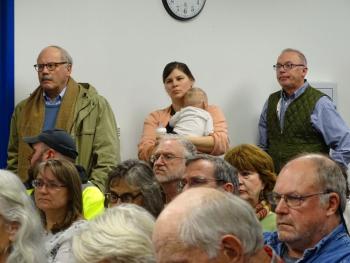 Concerned citizens wait for their chance to speak. (photo by Erica Thoms)