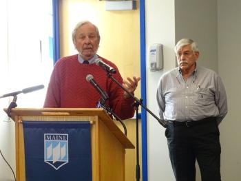 Richard Degrasse, a retired regulator and Islesboro resident, spoke in opposition of the rate increases. (photo by Erica Thoms)