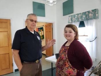 Camden firefighter Bob Oxton and Michelle Gagne Hannan. (Photo by Maggie Timmermann)