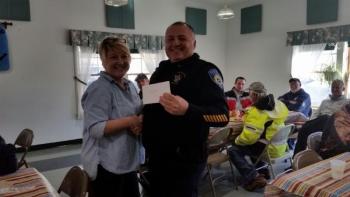 Police Chief Randy Gagne was another raffle winner. (Photo by Sarah Shepherd)