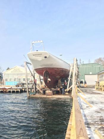 The Bowdoin at Bristol yard. (Photo courtesy Maine Maritime Academy)