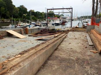 The boathouse, as it is dismantled in September 2018. (Photo by Chris Wolf)