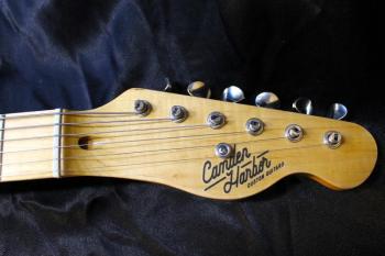 The headstock of a King’s Pine guitar crafted by Thad Chilton. (Courtesy Thad Chilton)