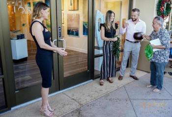 A blessing ceremony prior to opening 105 Fine Art. (Photo courtesy Richard Marks Images)