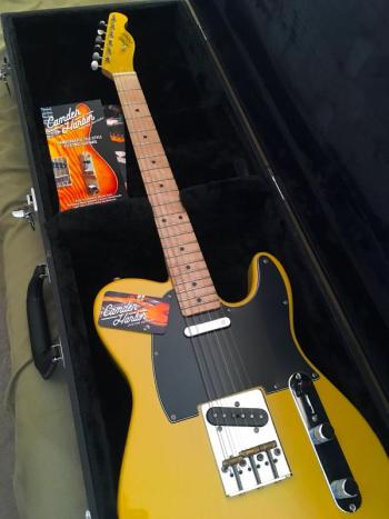 A Butterscotch Black Guard guitar crafted by Thad Chilton. (Courtesy Thad Chilton)