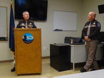Trafton called Trundy, “ a jack of all trades,” and a “methodical thinker,” while speaking about his reappointment as chief deputy. (photo by Erica Thoms)