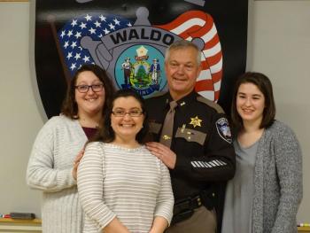 Trafton with daughters (left to right): Lindsay Page, Amanda Gurney, and Britney Mayer. (photo by Erica Thoms)