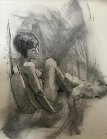 See Whitefield artist Patricia Park’s charcoal drawing in the 3rd Annual What’s Nude in Boothbay Harbor? show at Boothbay Region Art Foundation Feb. 14-17 and 21-23. Courtesy of Patricia Royall Patricia Park, Whitefield, ME