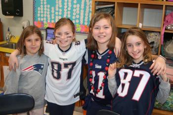 Bryanna Bailey, Aleah Shay, Rachel Kinney, and Marlena Gorman pose for a photo during Thomaston Grammar School’s Sports Day. (Photo by Thomaston Grammar School)
