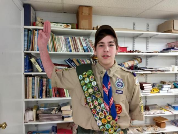 Union’s Owen Weber is a member of Troop 200 in Camden. Owen’s project was to build composting bins for the middle school. He accomplished this to help the planned expansion of the school’s composting efforts. This helps educate students about living more sustainably. (Photo courtesy Troop 200)