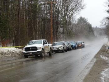 Maine State Police and Waldo County Sheriff’s Office members remained on scene as of 4:00 p.m. Friday afternoon. (photo by Erica Thoms)