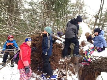 Day 1: Snowshoeing at Long Cover Headwaters Preserve, Searsport. (Photo courtesy Gene Randall)