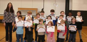 Front Row: Harper Hendrick, Addyson Schultz, Ryker Dare, Olive Grierson, Jett Whitney. Middle Row: Leyton Grant, Leah McLellan, Liam Orne, Maden Jovin. Back Row: Principal Ainslee Riley, Meredith Lewis, Owen Simmons, Caleb Downer, Kaden Curtis, Owen deLorimier, Paul Jordan, Logan Stasulis. (Photo courtesy Thomaston Grammar School)