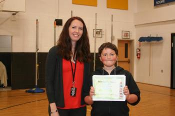 Principal Ainslee Riley and Jude Risteen. (Photo courtesy Thomaston Grammar School)