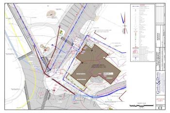 The current plan for parking, across the street from the new library.
