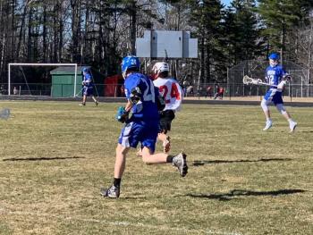 The Camden Hills varsity boys lacrosse team in a game against April 17 against Erskine Academy. (Courtesy Steve Alex)