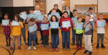 Front: Mikaela Callahan, Elizabeth Mank, Lincoln Quint, Jett Whitney, Liam Riley, Brent Beckett, Ryker Dare, Lincoln Allen, and Nolan Sprowl.
Middle: Owen Jordan, Caleb Downer, Cory Breen, Oliver Quinn, Kasey Shepard, and Lucas McLaughlin.
Back: Harmony Withee, Gracelynn Burns, and Celyna Miller. (Photo courtesy Thomaston Grammar School)