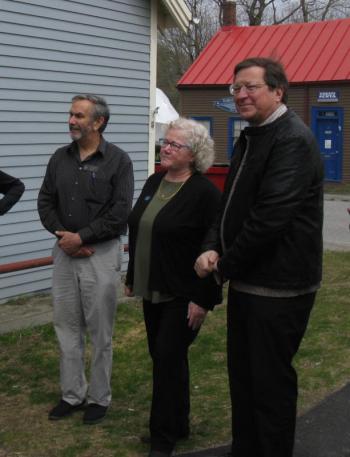 Present at the ribbon cutting were legislators Dave Miramant, Ann Matlack and Jeff Evangelos. (Photo courtesy Threshers)