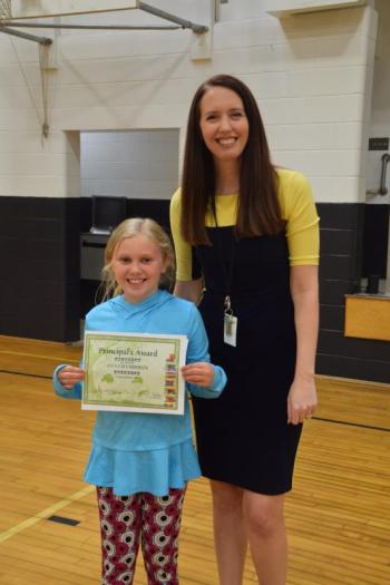 Ava Chamberlin and Principal Ainslee Riley. (Photo courtesy Thomaston Grammar School)
