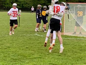 The Camden Hills boys lacrosse team in its June 5 playoff game. (Courtesy Steve Alex)
