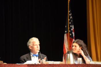 Select board members Marc Ratner and Jenna Lookner. (Photo by Lynda Clancy)