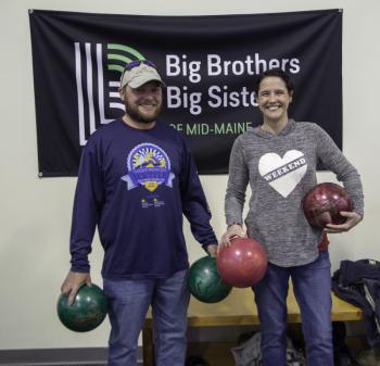 Ryan and Cerena Quinn, from Horch Roofing, come out to Bowl for Kids’ Sake in support of Big Brothers Big Sisters of Mid-Maine youth mentoring programs that help change kids’ live in Knox, Lincoln and southern Waldo counties. (Photo courtesy Big Brothers Big Sisters of Mid-Maine)