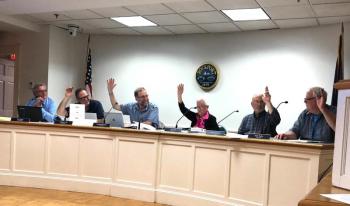 Current Rockport Town Manager Rick Bates, and select board members Doug Cole, Ken McKinley, Debra Hall, Jeff Hamilton and Mark Kelley.