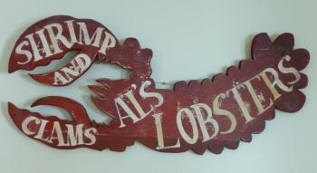 Jeff Barrett’s piece, Al’s Lobsters, made from recycled wood and hand-painted. (Courtesy Jeff Barrett)