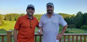 Nate Tolman and John McCafferty on July 8, Goose River Golf Course. (Photo courtesy Delisa Morong)
