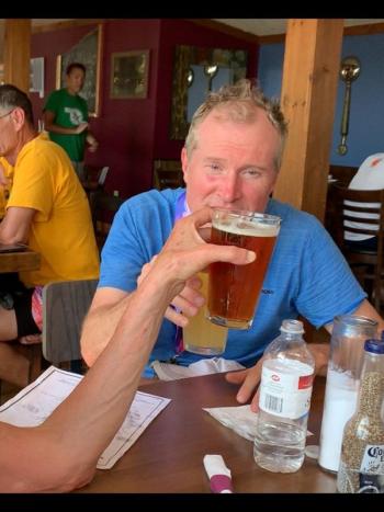 After the race! Bleary eyed, yet still another couple hours before sleep. (Photo courtesy Trail Runners of Midcoast Maine)