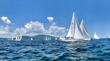 The Camden Classics Cup gets underway outside of Camden Harbor July 26. (Photo courtesy Steve Pixley, Camden Harbor Master)