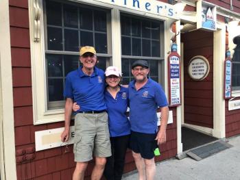 Camden Rotary organized the day, with all its festivities; its fearless leaders: Graham Phaup, Joan Phaup and Leni Gronros. (Photo by Lynda Clancy)
