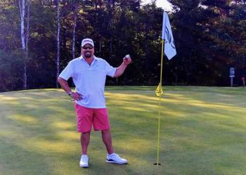 John McCafferty on July 8, by his hole-in-one. (Photo courtesy Nate Tolman)