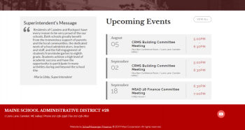 The new website look for School Administrative District 28.