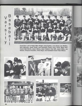 A Rockland District High School yearbook page highlighting the baseball team’s championship season. (Courtesy Lincoln McRae)