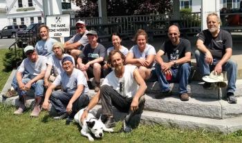 The artists of the 2019 Maine Stone Symposium. Pictured from left, front row: Dick Alden, Shotaro Misaki, Hideto Nakao, Boo, Chris Lewis; back row: Andreas von Huene, Dan Ucci, Jude Colloway, Mai Morita, Isabel Catherine Kelley, Mark Herrington, Roy Patterson. Not pictured William Royall. Margaret Hoffman photo
