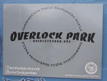Overlock Memorial Skatepark was another area targeted, with close to a dozen different marks made, some including adult language or images. (photo by Erica Thoms)