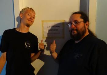 Kevin Bergelin (left) and Chris Donnelly, program delivery manager at the Game Loft. (photo by Erica Thoms)
