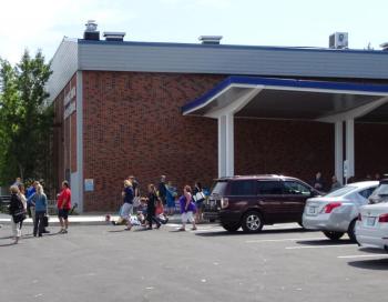 One of the added features of the school is the updated entrance where the ribbon-cutting ceremony took place. (photo by Erica Thoms)