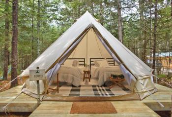 A Tops’l Farm tent. (Photo by Nina Gallant)