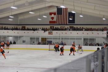 Ice hockey fans in the Midcoast fill all areas of the Midcoast Recreation Center to watch games. (File Photo/Ron Hawkes)