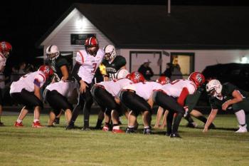 Camden Hills quarterback Ryan Clifford (3) readies his offense in a Sept. 6 game against Old Town. (Courtesy Sally Russillo)